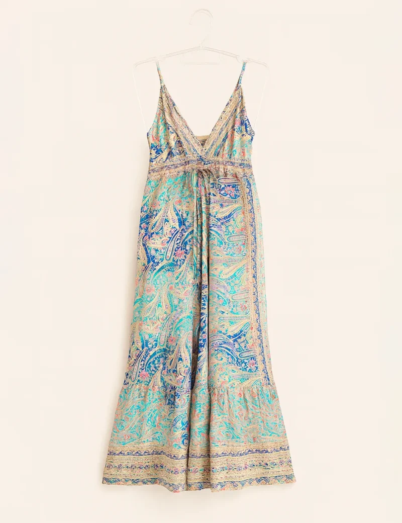 Vestido Indiano Fios de Ouro Costa Fechada - Imagem 2