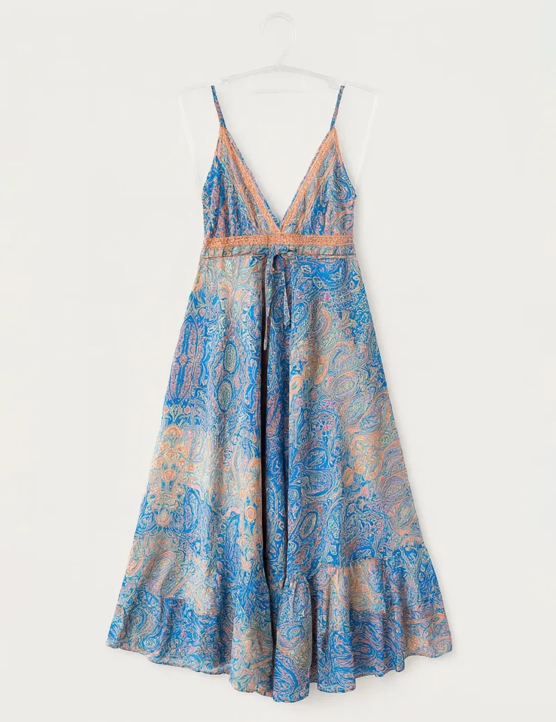 Vestido Indiano Fios de Ouro Costa Fechada - Imagem 4