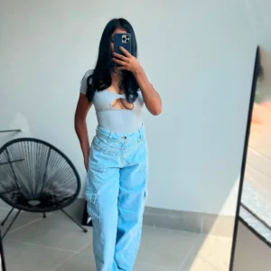 Calça Cargo Lavagem Clara