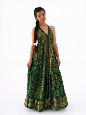 Vestido Indiano Fios de Ouro