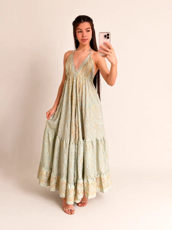 Vestido Indiano Fios de Ouro