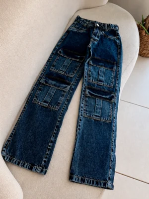 Calça Wide Leg Escura