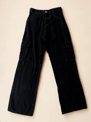 Calça Cargo Jeans 6 Bolsos Dark